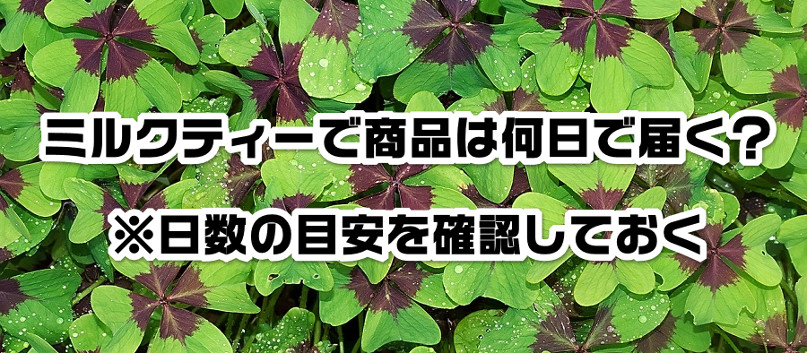 ミルクティーで商品は何日で届く?※日数の目安を確認しておく